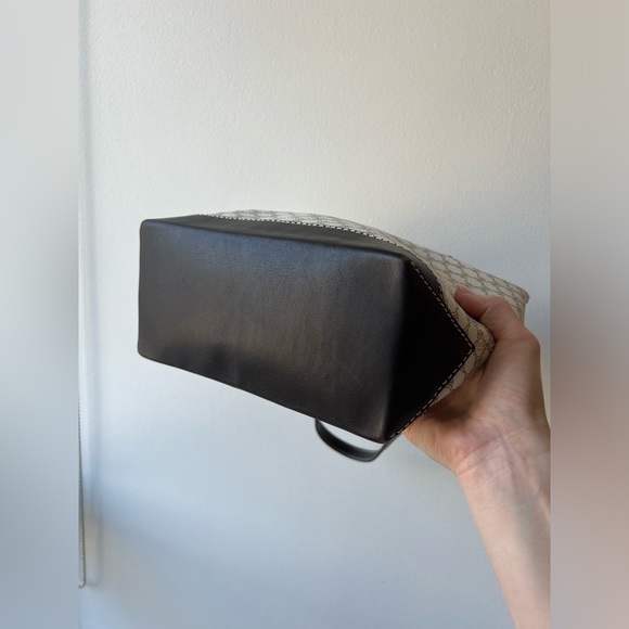 Vintage Celine Macadam Leather Shoulder Bag in White & Dark Brown - Picture 8 of 16